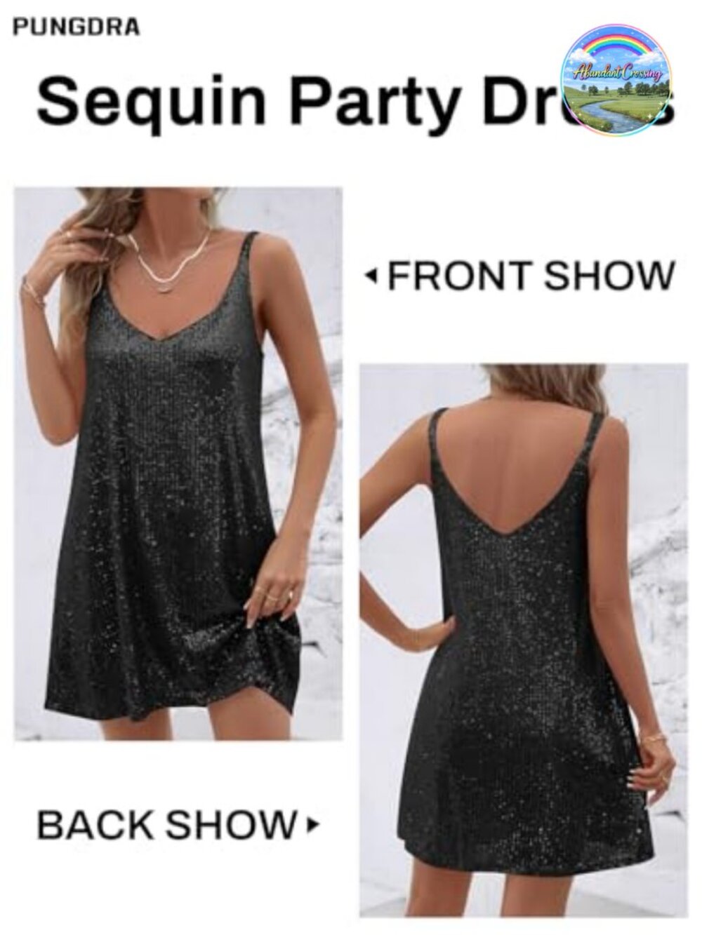 Sequin Shift Mini Dress V-Neck Backless Sleeveless Spaghetti Strap Party